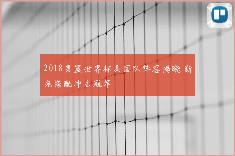 2018男篮世界杯美国队阵容揭晓 新老搭配冲击冠军